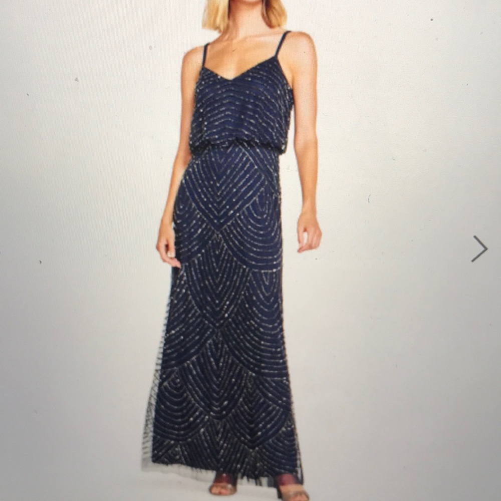 Adrianna Papell Art Deco Beaded Gown